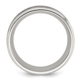 Chisel Titanium with Brushed Center Laser Design Mountains 8mm Band
